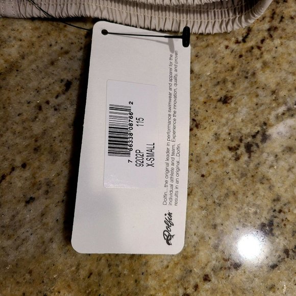 Dolphin Men's XS Tan Swimming Swim Trunks Board Shorts Cargo Pocket Drawstring - Picture 8 of 9